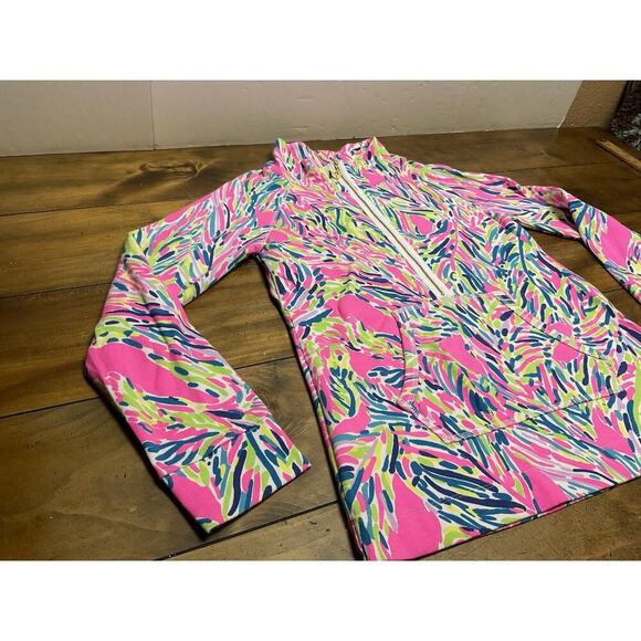 Lilly Pulitzer Skipper Popover Palm Reader Half Zip Small Sweatshirt Medium - Picture 4 of 11
